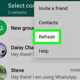 Contacts on WhatsApp